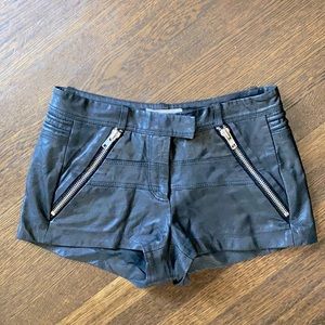 Maje authentic black leather shorts